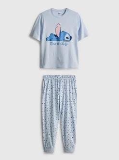 Kurzer „Disney Stitch“ Baumwoll-Schlafanzug mit Grafik