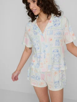 Kurzer „Disney Stitch“ Boyfriend-Schlafanzug