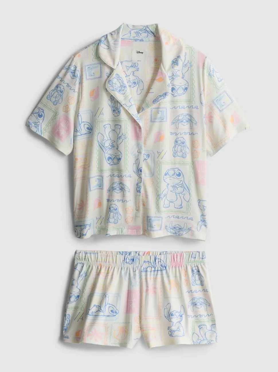 Kurzer „Disney Stitch“ Boyfriend-Schlafanzug