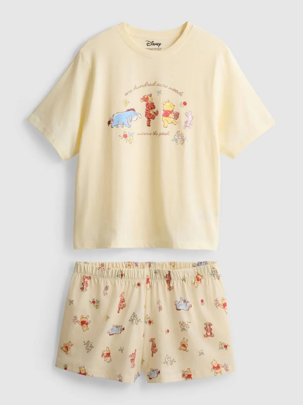 Kurzer „Disney Winnie Puuh“ Baumwoll-Schlafanzug mit Print