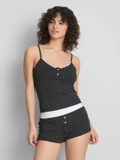 Kurzer „Love To Lounge“ Schlafanzug mit Trägern und hohem Baumwollanteil