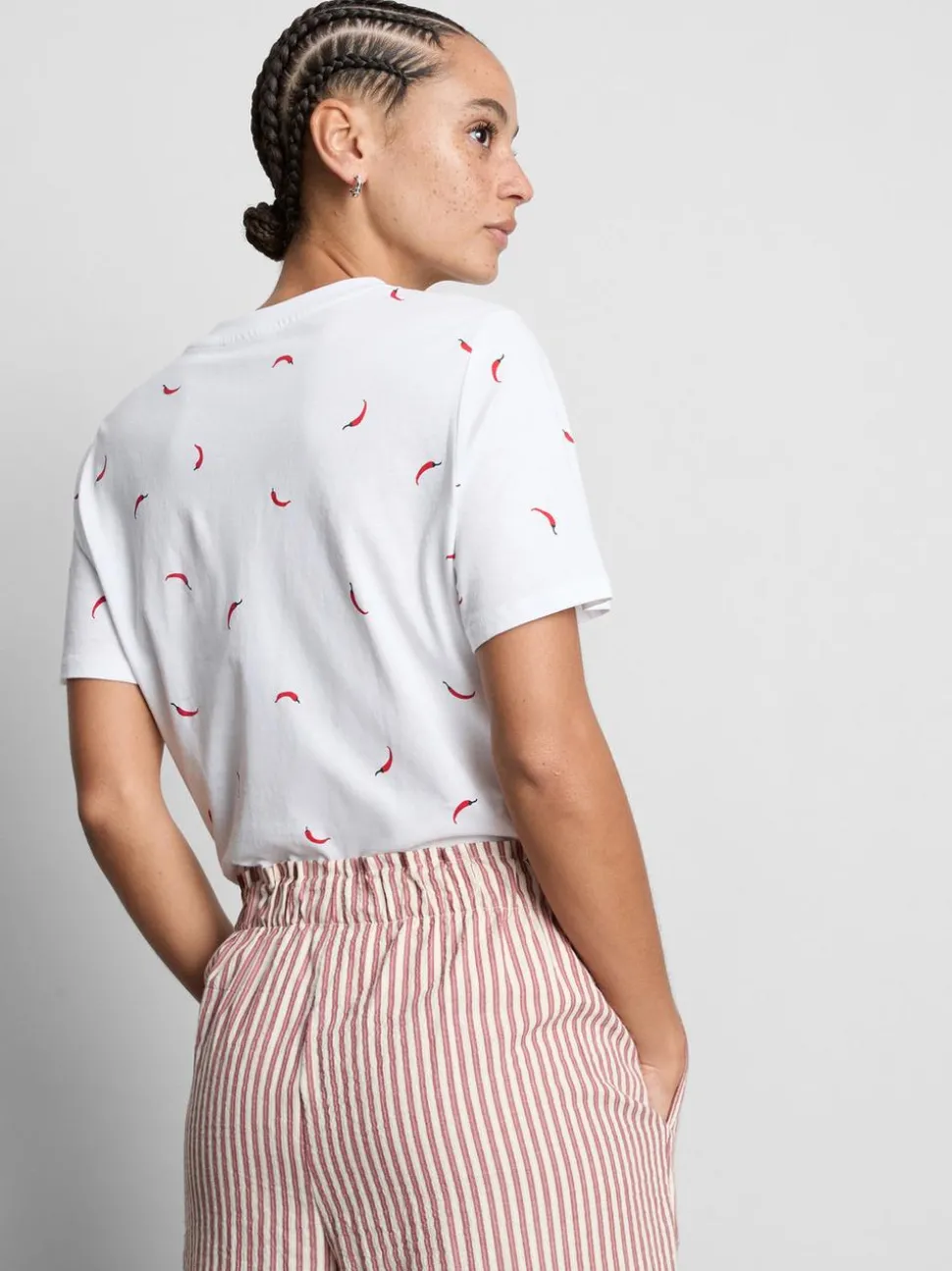 Kurzes T-Shirt aus reiner Baumwolle mit Grafik