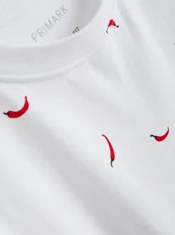 Kurzes T-Shirt aus reiner Baumwolle mit Grafik