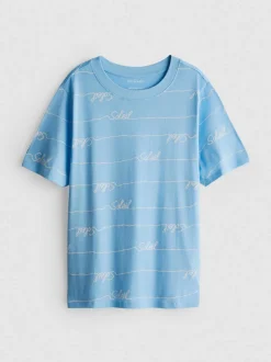 Kurzes T-Shirt aus reiner Baumwolle mit Grafik