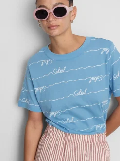 Kurzes T-Shirt aus reiner Baumwolle mit Grafik