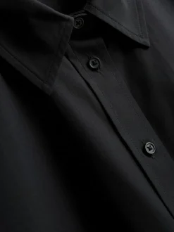 Kurzärmeliges Baumwollhemd mit geradem Schnitt