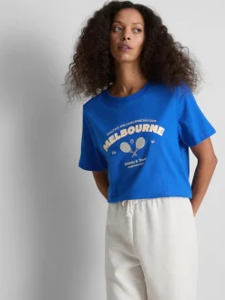 Kurzärmeliges Baumwoll-T-Shirt mit Grafik