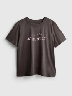 Kurzärmeliges Baumwoll-T-Shirt mit Grafik