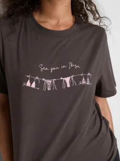 Kurzärmeliges Baumwoll-T-Shirt mit Grafik