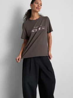 Kurzärmeliges Baumwoll-T-Shirt mit Grafik