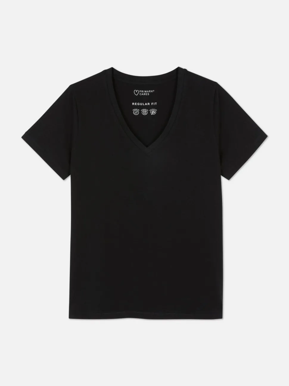 Kurzärmeliges Essential-T-Shirt mit V-Ausschnitt