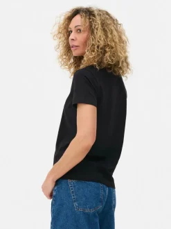 Kurzärmeliges Essential-T-Shirt mit V-Ausschnitt