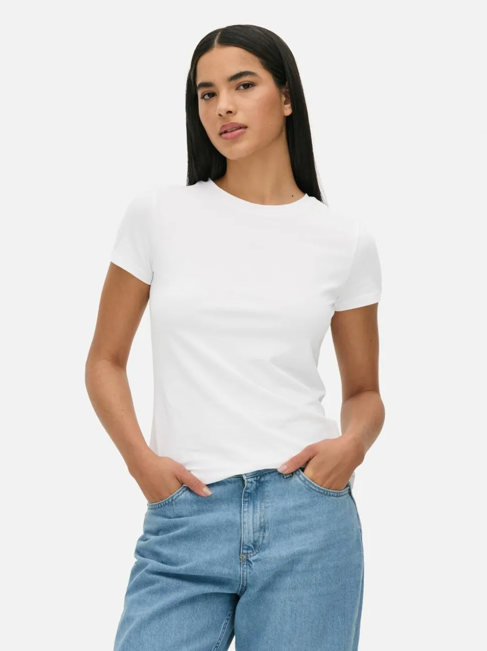 Kurzärmeliges Essential-T-Shirt mit Rundhalsausschnitt