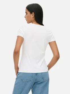 Kurzärmeliges Essential-T-Shirt mit Rundhalsausschnitt