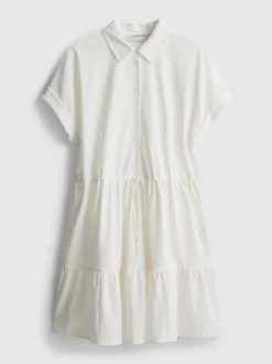 Kurzärmeliges, gestuftes Minikleid