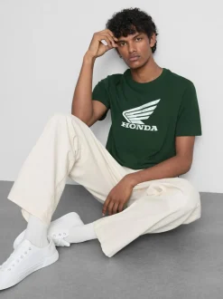 Kurzärmeliges „Honda“ T-Shirt mit Logo