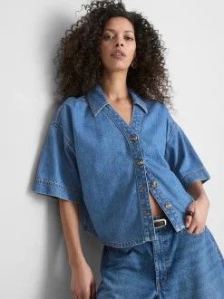 Kurzärmeliges Jeanshemd