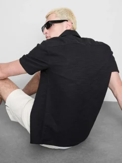 Kurzärmeliges, strukturiertes Shirt