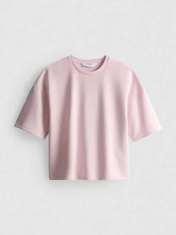 Kurzärmeliges Sweatshirt mit überschnittenen Schultern