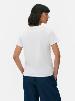 Kurzärmeliges T-Shirt mit V-Ausschnitt