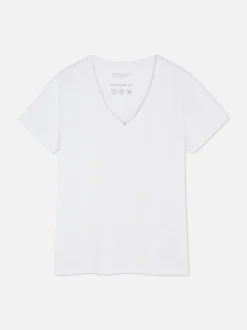 Kurzärmeliges T-Shirt mit V-Ausschnitt
