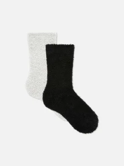 Kuschelige Bouclé-Socken, 2er-Pack