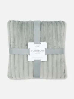 Kuscheliges, geripptes Kissen, 2er-Pack