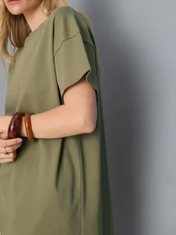 Langes, asymmetrisches Baumwoll-T-Shirt