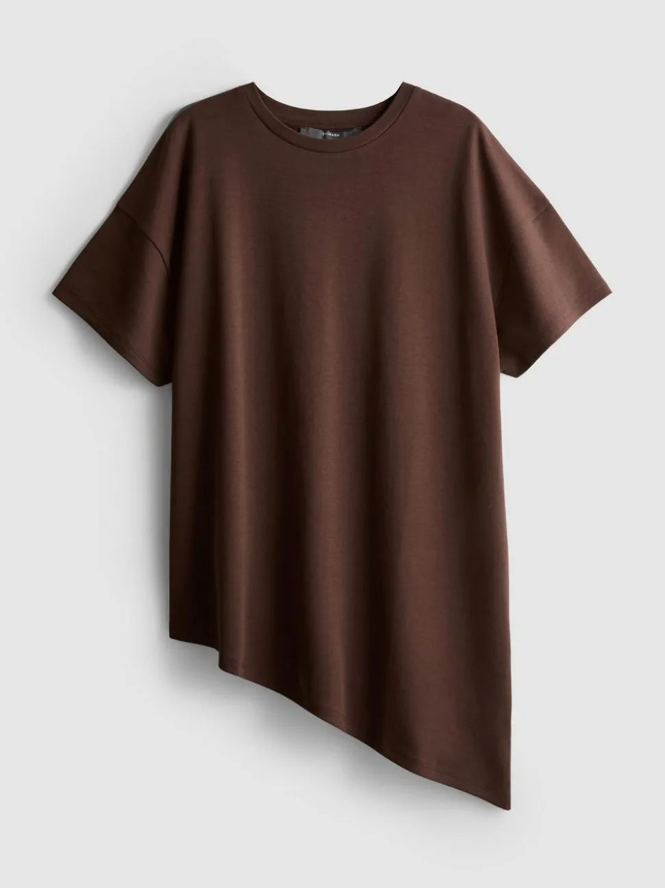 Langes, asymmetrisches Baumwoll-T-Shirt