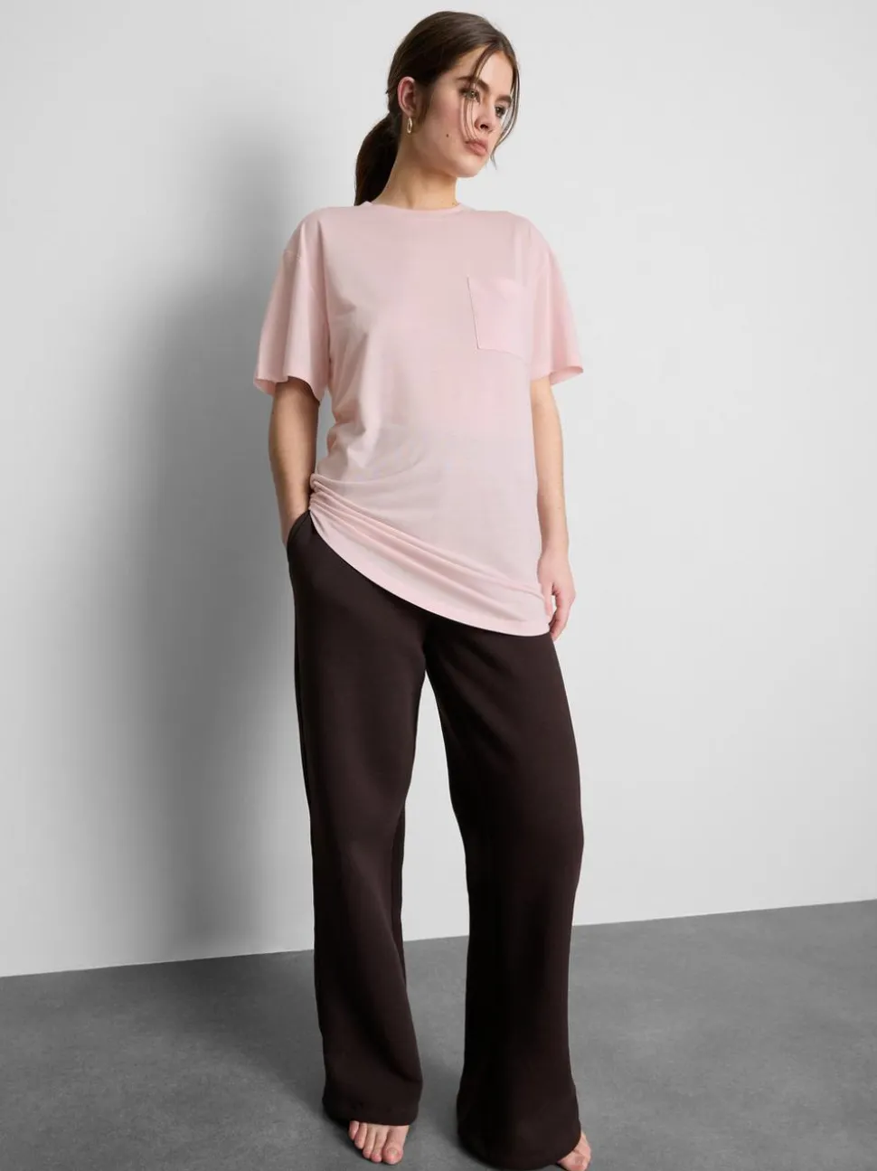 Langes T-Shirt mit Rundhalsausschnitt