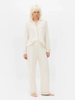 Langärmeliger Jersey-Schlafanzug im Boyfriend-Look
