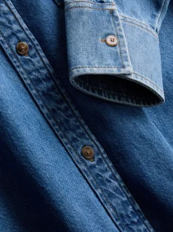 Legers Denim-Hemd aus Baumwolle