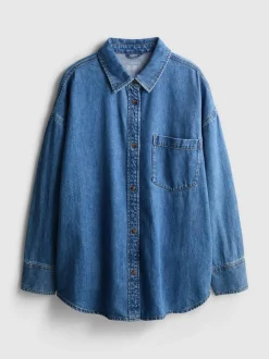 Legers Denim-Hemd aus Baumwolle