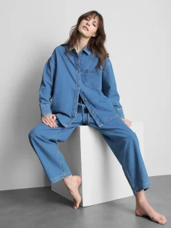 Legers Denim-Hemd aus Baumwolle