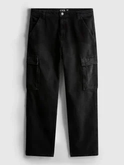 Lockere Cargo-Jeans mit mittlerer Leibhöhe