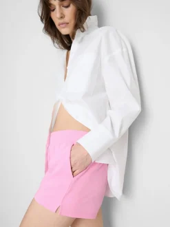 Lounge-Shorts aus Baumwolle mit Schlitz