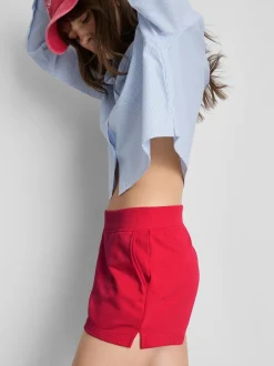 Lounge-Shorts aus Baumwolle mit Schlitz