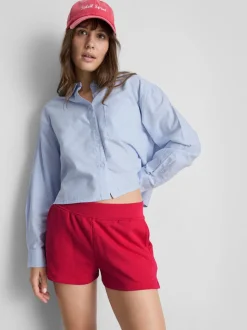 Lounge-Shorts aus Baumwolle mit Schlitz