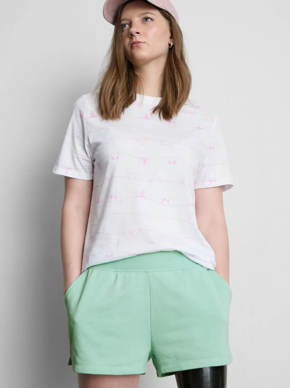 Lounge-Shorts aus Baumwolle mit Schlitz