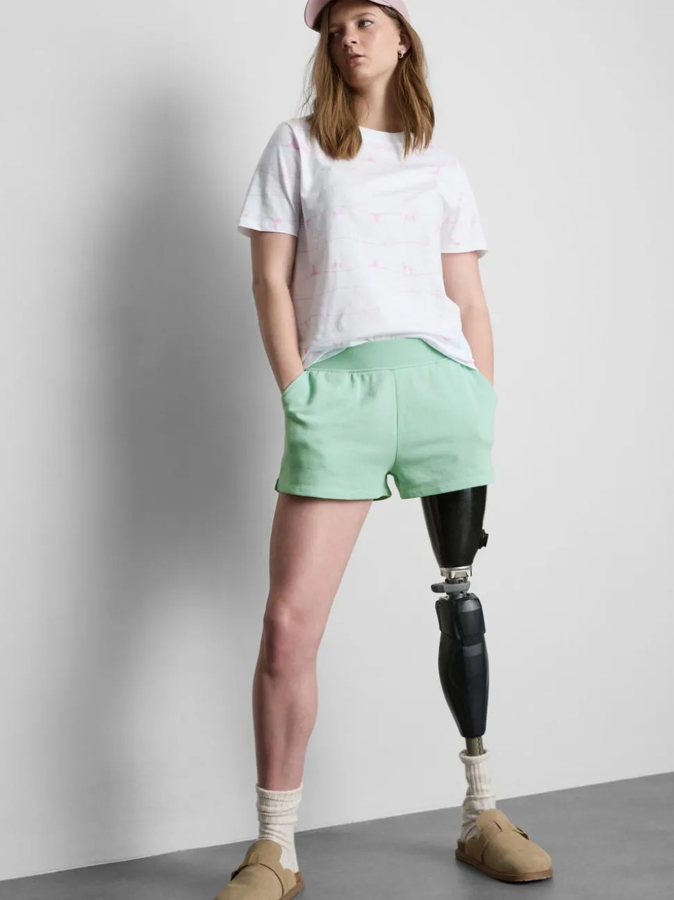 Lounge-Shorts aus Baumwolle mit Schlitz