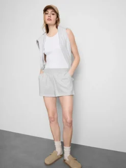 Lounge-Shorts aus Baumwolle mit Schlitz