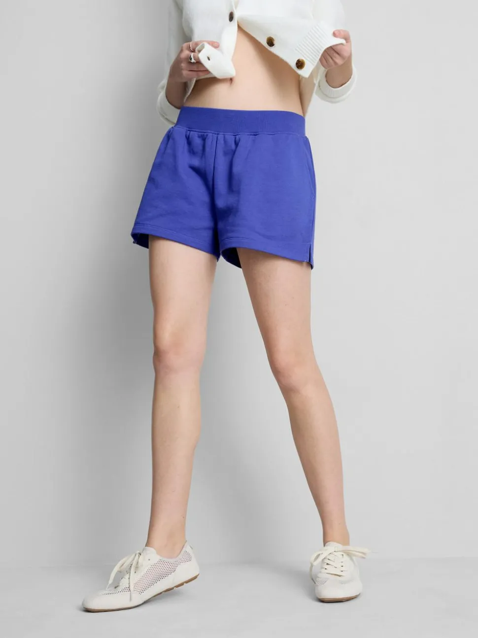 Lounge-Shorts aus Baumwolle mit Schlitz