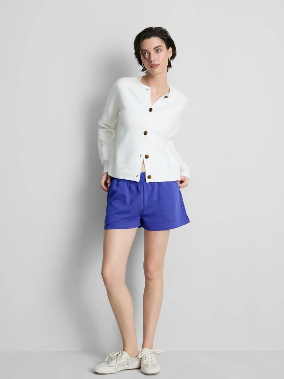 Lounge-Shorts aus Baumwolle mit Schlitz