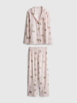 „Love To Lounge“ Boyfriend-Schlafanzug mit Print