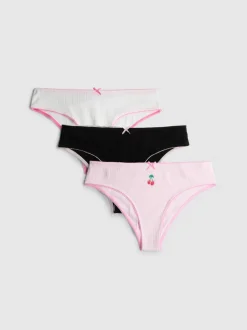 „Love To Lounge“ Brazil-Slips aus Pointelle, 3er-Pack