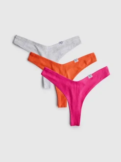 „Love To Lounge“ Miami-Tangas mit hohem Baumwollanteil, 3er-Pack