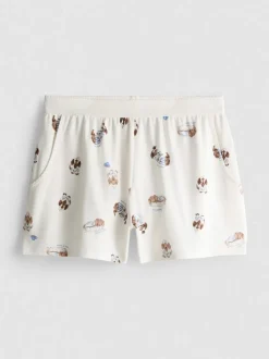 „Love To Lounge“ Schlafanzugshorts mit Hunde-Print