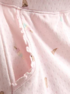 „Love To Lounge“ Schlafanzugshorts mit Eiscreme-Print und Rüschen