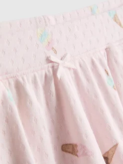 „Love To Lounge“ Schlafanzugshorts mit Eiscreme-Print und Rüschen