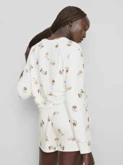 „Love To Lounge“ Schlafanzugtop mit Hunde-Print